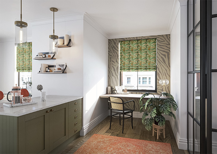 Melody Velvet, Rainforest - Motorised Roman Blind - Image 6
